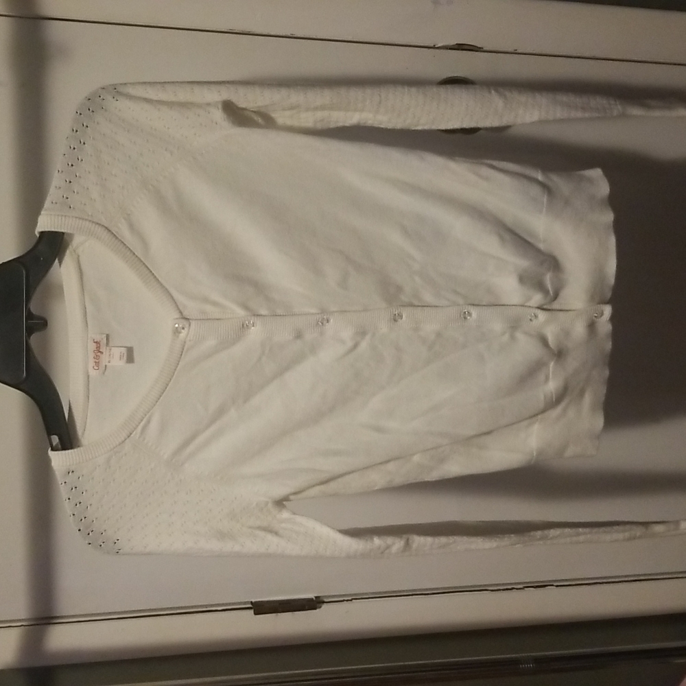 Girls Off White Cardigan sz XL